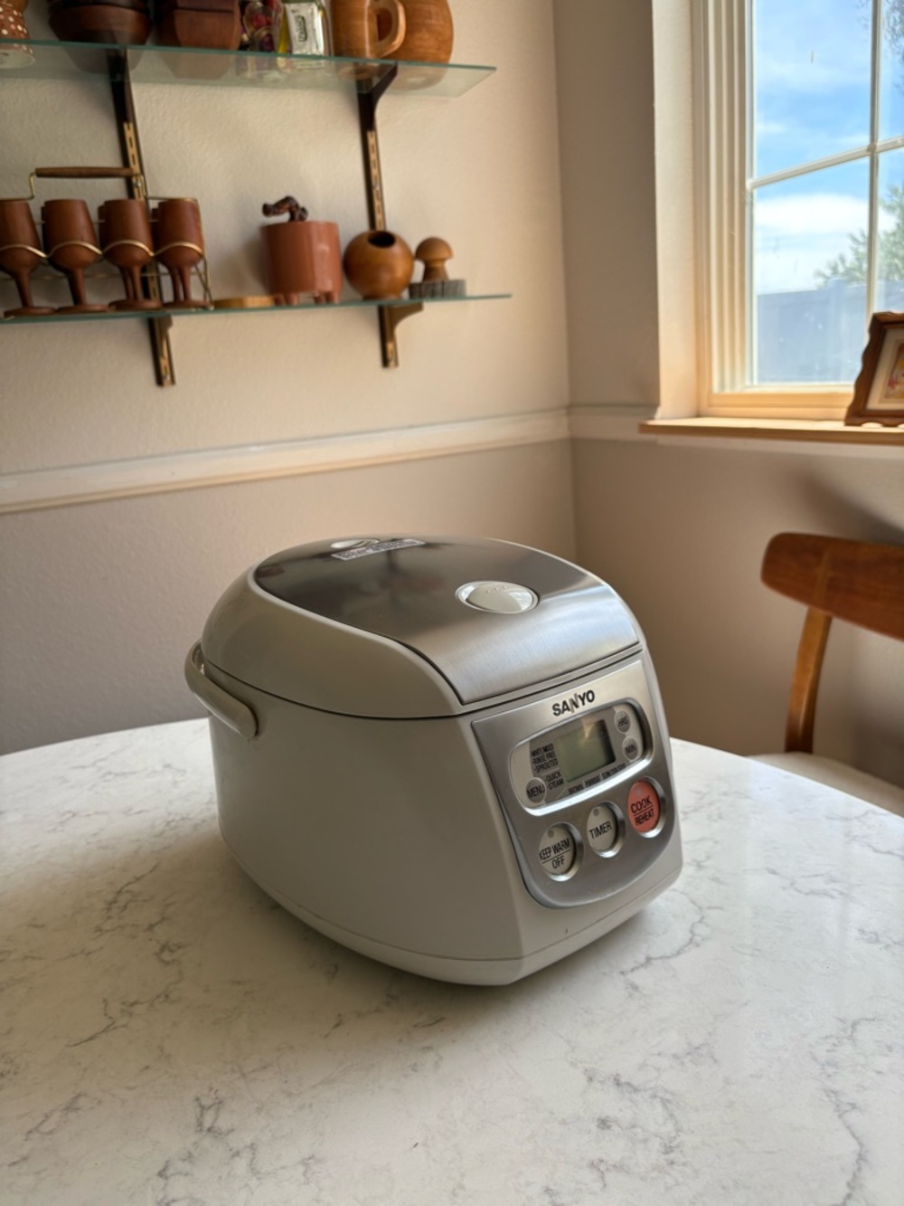Sanyo White Multi-Function Rice Cooker with Digital Controls